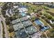 Aerial view of the community with tennis courts, a pool, and golf courses at 782 Harrington Lake N Dr # 99, Venice, FL 34293