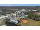Aerial view showcasing community amenities: clubhouse, pool, sport courts, playgrounds, and scenic lakes at 12127 Granite Woods Loop, Venice, FL 34292