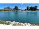 Picturesque waterway featuring a boat gracefully sailing on the clear, blue water with lush greenery nearby at 1886 Killdeer Ct, Venice, FL 34293