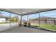 Enclosed patio offering a view of the home's fenced yard, trees and clear sky at 308 Purdue Rd, Venice, FL 34293