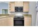 Close up of an oven with sleek countertops and modern cabinets at 3447 Nadasky Ave, North Port, FL 34288