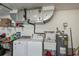 Utility area with newer washer, dryer, utility sink and hot water tank at 358 Pineview Dr, Venice, FL 34293
