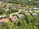 A sprawling residential neighborhood viewed from above with lush landscaping and mature trees at 7324 Links Ct, Sarasota, FL 34243