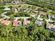A sprawling residential neighborhood viewed from above with lush landscaping and mature trees at 7324 Links Ct, Sarasota, FL 34243