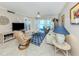 Comfortable living room with stylish furniture and decor, leading to a bright dining area at 950 Tarpon Center Dr # 506, Venice, FL 34285