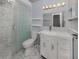 Updated bathroom with modern fixtures and tiled shower at 500 N Jefferson Ave # A3, Sarasota, FL 34237