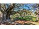 Beautiful park setting featuring a large, mature tree and relaxing bench seating at 512 W Venice Ave # 102, Venice, FL 34285