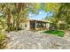 Private backyard with a screened-in porch, outdoor dining set, and low maintenance stone ground cover at 614 N Jefferson Ave # 27, Sarasota, FL 34237