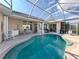 Sparkling pool with an enclosed screen, lake views, and patio with space for entertaining at 692 Egret Walk Ln, Venice, FL 34292