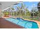 Screened pool with trees providing privacy at 951 Sea Fox Rd, Venice, FL 34293
