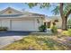 Inviting villa with a two-car garage, featuring lush landscaping and a well-maintained lawn at 109 Southampton N Pl # 245, Venice, FL 34293