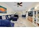 Open-concept living room connecting to the kitchen and dining area at 20176 Tesoro Dr, Venice, FL 34293