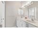 Bright bathroom featuring double vanity with white cabinetry and lots of counter space at 2292 Harrier Way, Nokomis, FL 34275