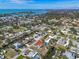 Aerial view shows the waterfront property's location near the Gulf at 328 Channel Ln, Nokomis, FL 34275