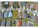 Aerial view of property in a neighborhood setting, showcasing well-manicured landscaping at 589 Rose Apple Circle, Port Charlotte, FL 33954
