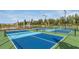 Brightly colored pickleball courts offer an active and social outdoor recreational opportunity for residents at 25525 Lambert Ln, Punta Gorda, FL 33950
