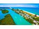 Picturesque coastline view with beachfront homes, turquoise waters, and sandy shores at 863 Southland Rd, Venice, FL 34293