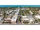 An aerial view of the town with a view of the beach in the distance at 915 Citrus Rd, Venice, FL 34293