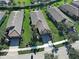 Aerial view showcasing well-maintained homes, landscaped yards, and a peaceful neighborhood setting at 19124 Mangieri St, Venice, FL 34293