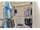 Organized walk-in closet with shelving and rods for ample storage at 24128 Spartina Dr, Venice, FL 34293