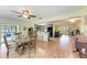 View of open floor plan between the kitchen, dining, and living areas at 2641 Hyde Park St, Sarasota, FL 34239