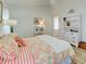 Cozy bedroom with hardwood floors, a comfortable bed, and a functional desk for added convenience and style at 3192 Pinetree St, Port Charlotte, FL 33952