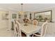 Charming dining area featuring wainscotting, a large mirror and pendant lighting at 403 Picasso Dr, Nokomis, FL 34275