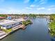 Gorgeous aerial view of the property showing its waterfront location, private dock, and lush surroundings at 4255 13Th Ne Ln, St Petersburg, FL 33703
