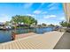 Picturesque waterfront backyard with a private dock and boat lift at 4255 13Th Ne Ln, St Petersburg, FL 33703