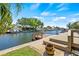 Tranquil waterfront view with a private dock and lush landscaping at 4255 13Th Ne Ln, St Petersburg, FL 33703