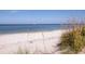 Beautiful beach scene with a single sailboat on the horizon at 442 Sunset Lake Blvd # 104, Venice, FL 34292