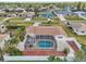Aerial view of a home with screened pool, showing the backyard, fence, and surrounding residential area at 1537 Overbrook Rd, Englewood, FL 34223
