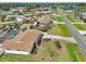 Aerial view of a home with a screened pool, landscaped yard, and nearby neighborhood streets at 1537 Overbrook Rd, Englewood, FL 34223