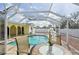Charming pool area featuring a table, chairs, and a view of the crystal-clear pool at 1537 Overbrook Rd, Englewood, FL 34223