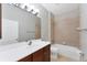 Bathroom with single sink, mirror, and shower at 2094 Mesic Hammock Way, Venice, FL 34292