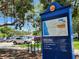 Informational sign with a map of the city and cultural campus locations, including parking and restaurants at 250 Santa Maria St # 216, Venice, FL 34285