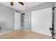 Bedroom has a carpeted floor and closet space at 4068 Palau Dr, Sarasota, FL 34241