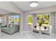 Inviting breakfast nook with views of the lush backyard and access to the living room at 8300 Parkside Dr, Englewood, FL 34224
