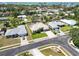Attractive neighborhood featuring tidy homes, green lawns, and a scenic view of the bay in the distance at 201 Bayside Ct, Nokomis, FL 34275