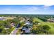High aerial showcases homes with a golf course view; lush landscape, ponds, and sunny skies at 2187 Calusa Lakes Blvd, Nokomis, FL 34275