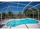 Inviting screened-in pool with clear blue water and surrounded by mature landscaping at 271 Manor Rd, Venice, FL 34293