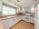 Stylish kitchen featuring white cabinetry, modern appliances, and decorative backsplash creating a functional and appealing space at 3167 Night Heron Ln, Venice, FL 34293