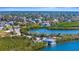 Breathtaking aerial view of the community including canal access, boat dock and beautiful neighborhood at 511 Porpoise Rd, Venice, FL 34293