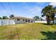Wide backyard with green grass, a privacy fence, and access to the home at 511 Porpoise Rd, Venice, FL 34293