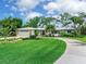 Well-maintained home with lush landscaping and circular driveway entrance at 608 Apalachicola Rd, Venice, FL 34285
