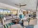 Inviting outdoor patio featuring stylish wicker furniture and bar area at 608 Apalachicola Rd, Venice, FL 34285