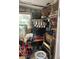 An interior view of a storage shed, showing stored equipment at 795 Cervina N Dr, Venice, FL 34285