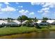 Charming backyard of a waterfront home with well-maintained lawn and easy access to a peaceful pond at 799 Harrington Lake N Dr # 73, Venice, FL 34293