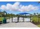 Fenced dog park offers separate areas for large and small dogs with shade and seating at 10136 Coral Shore Dr, Englewood, FL 34223