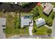 Overhead view of a home with a private pool and nearby parking at 106 Playmore Dr, Venice, FL 34293